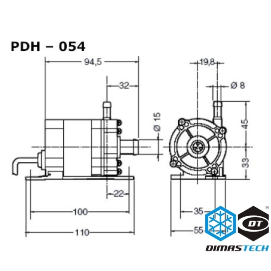 Sanso Pump PDH 054 12V Threaded Connections